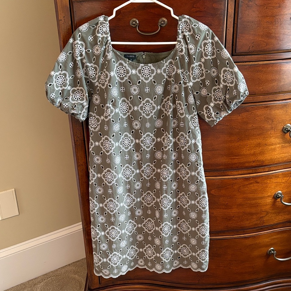 Talbots Green Floral Mini Dress
